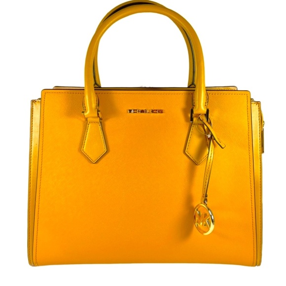 MICHAEL KORS Merigold Hope Large Saffiano Leather Satchel, EUC - Picture 1 of 16